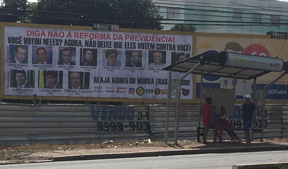 Fórum Sindical do Mato Grosso faz mobilização contra a PEC 287 e pressiona deputados