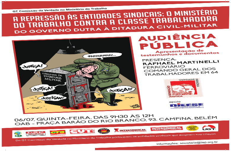 No Pará, audiência pública debate repressão às entidades sindicais durante a ditadura militar