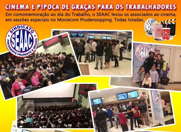 SEAAC de Presidente Prudente (SP) leva mais de 500 trabalhadores para sessão de cinema gratuita no 1º de maio
