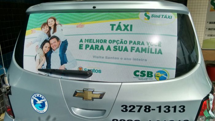 Sindicato lança campanha de incentivo ao uso de táxi como transporte particular de passageiros na cidade de Santos (SP)