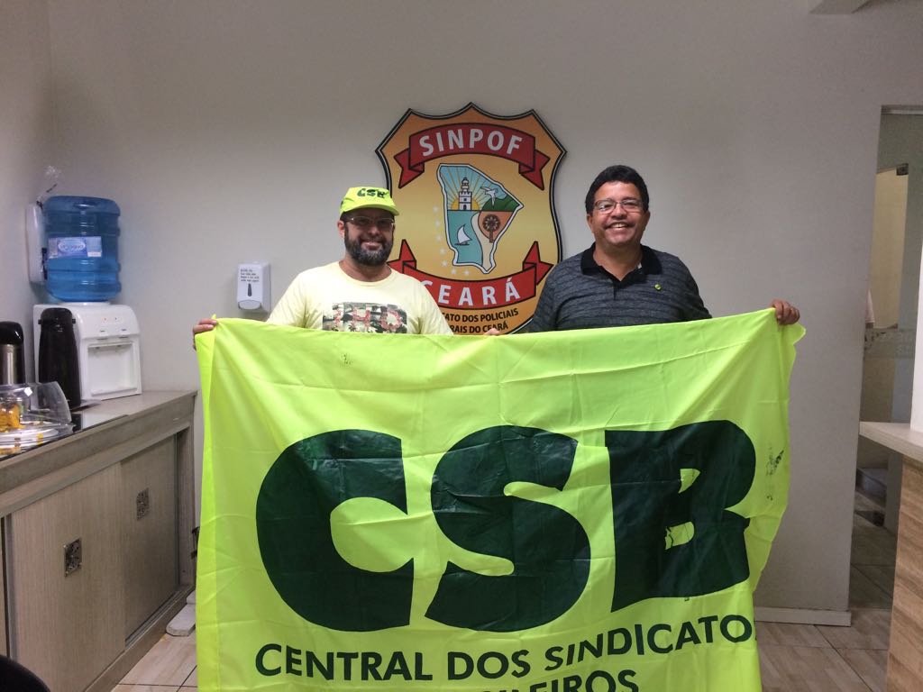Pelo fortalecimento na luta dos trabalhadores, presidentes da CSB Ceará e do SINPOF-CE se reúnem em Fortaleza
