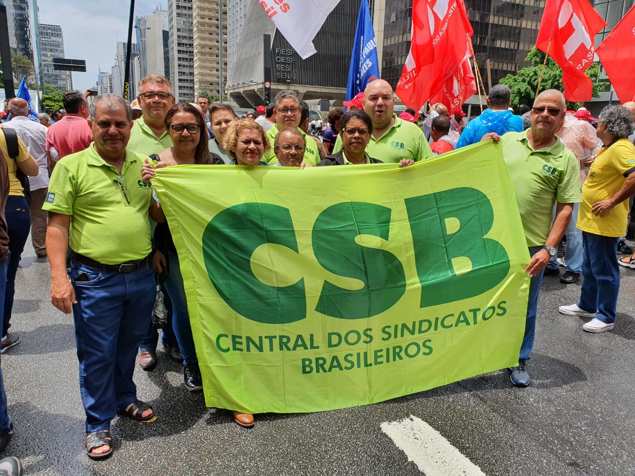 CSB participa de ato em defesa do emprego, dos direitos e contra a precarização