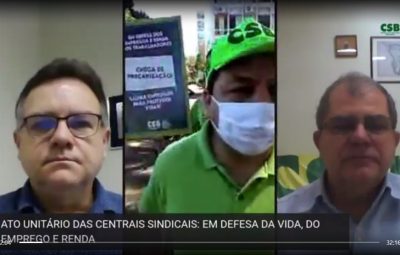Ato das Centrais Sindicais, em Brasilia, em defesa da vida, emprego e renda
