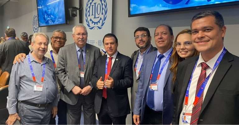 Comitiva da CSB com ministro Luiz Marinho na Conferência da OIT 2024