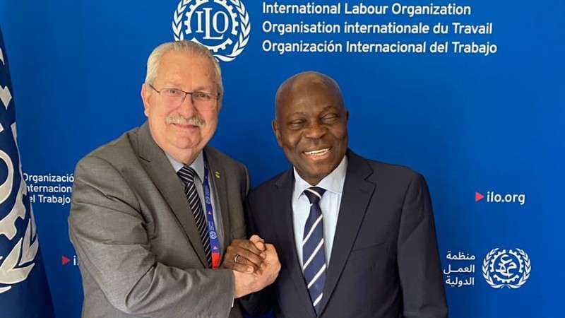 Antonio Neto e o diretor-geral da OIT, Gilbert Houngbo