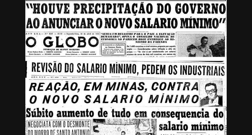 aumento salário mínimo 1954 getúlio vargas